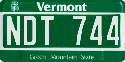 VT license plate NDT744