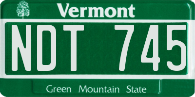 VT license plate NDT745