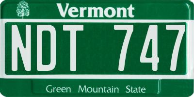 VT license plate NDT747