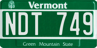 VT license plate NDT749