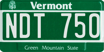 VT license plate NDT750