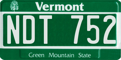 VT license plate NDT752