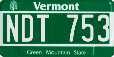 VT license plate NDT753