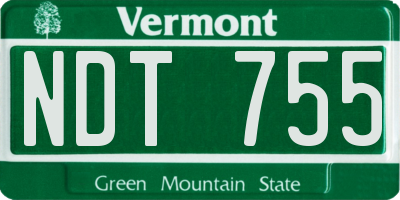 VT license plate NDT755