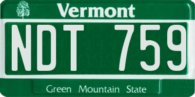 VT license plate NDT759