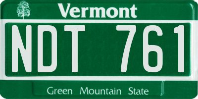 VT license plate NDT761