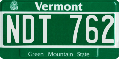 VT license plate NDT762