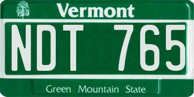 VT license plate NDT765
