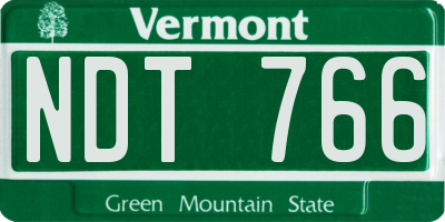 VT license plate NDT766