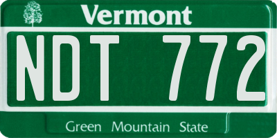 VT license plate NDT772