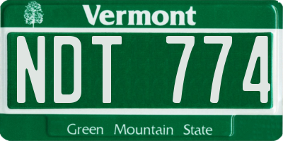 VT license plate NDT774
