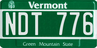 VT license plate NDT776