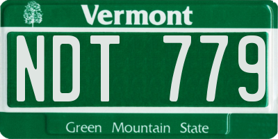 VT license plate NDT779