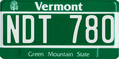 VT license plate NDT780