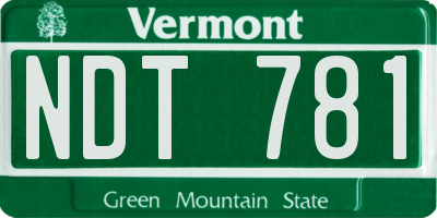 VT license plate NDT781