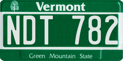 VT license plate NDT782