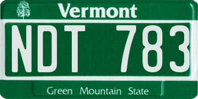 VT license plate NDT783