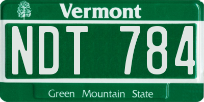 VT license plate NDT784