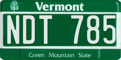 VT license plate NDT785