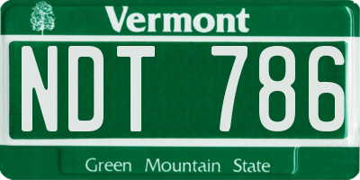 VT license plate NDT786