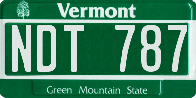 VT license plate NDT787