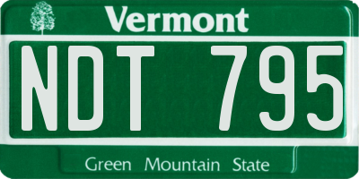 VT license plate NDT795