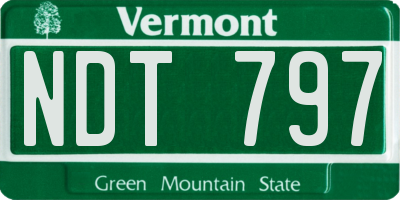 VT license plate NDT797
