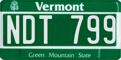 VT license plate NDT799
