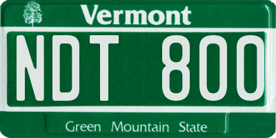 VT license plate NDT800