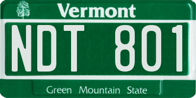 VT license plate NDT801