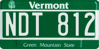 VT license plate NDT812