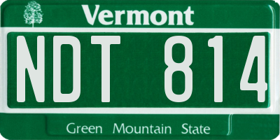 VT license plate NDT814