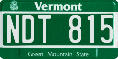 VT license plate NDT815