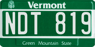 VT license plate NDT819