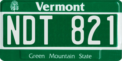 VT license plate NDT821