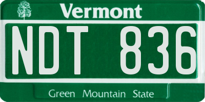 VT license plate NDT836