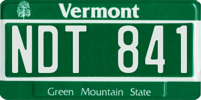 VT license plate NDT841