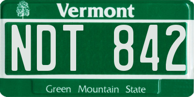 VT license plate NDT842