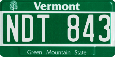 VT license plate NDT843
