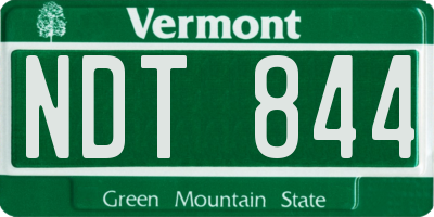 VT license plate NDT844