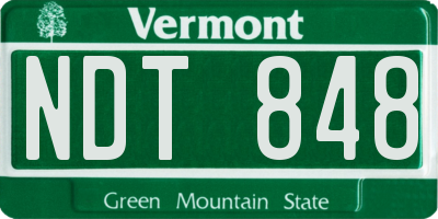 VT license plate NDT848