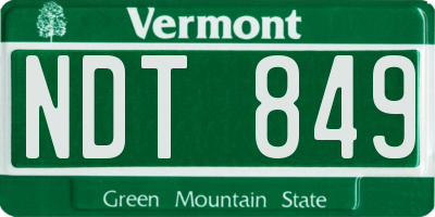 VT license plate NDT849