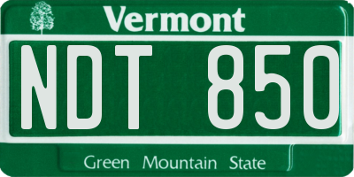 VT license plate NDT850