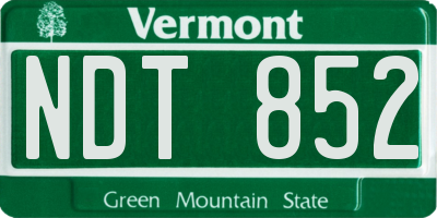 VT license plate NDT852