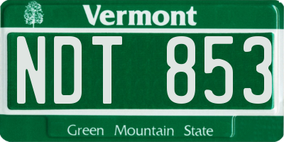 VT license plate NDT853