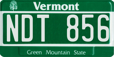 VT license plate NDT856