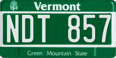 VT license plate NDT857