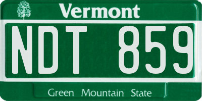 VT license plate NDT859