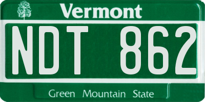 VT license plate NDT862