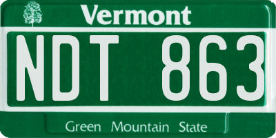 VT license plate NDT863
